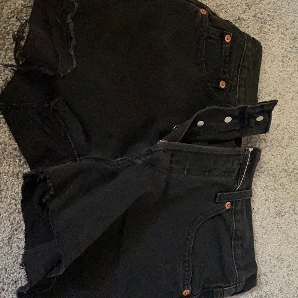 Black Levi Cutoff shorts